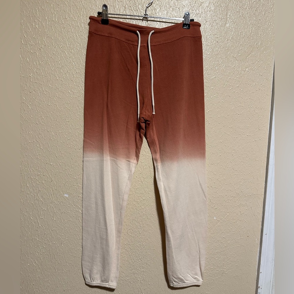 Marine Layer Blake‎ Pant Vintage Terry Joggers in Amber Brown Dip Dye XS - Picture 3 of 8